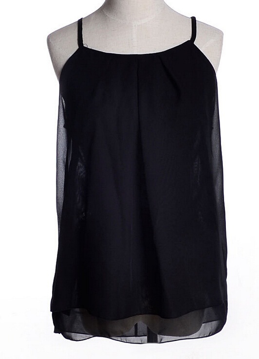 Пад на Превозот Големи димензии Секси Жени Резервоарот Блузи без Ракави Рака Chiffon женски Блузи Camis Вест Tees Кошули големина S-XL