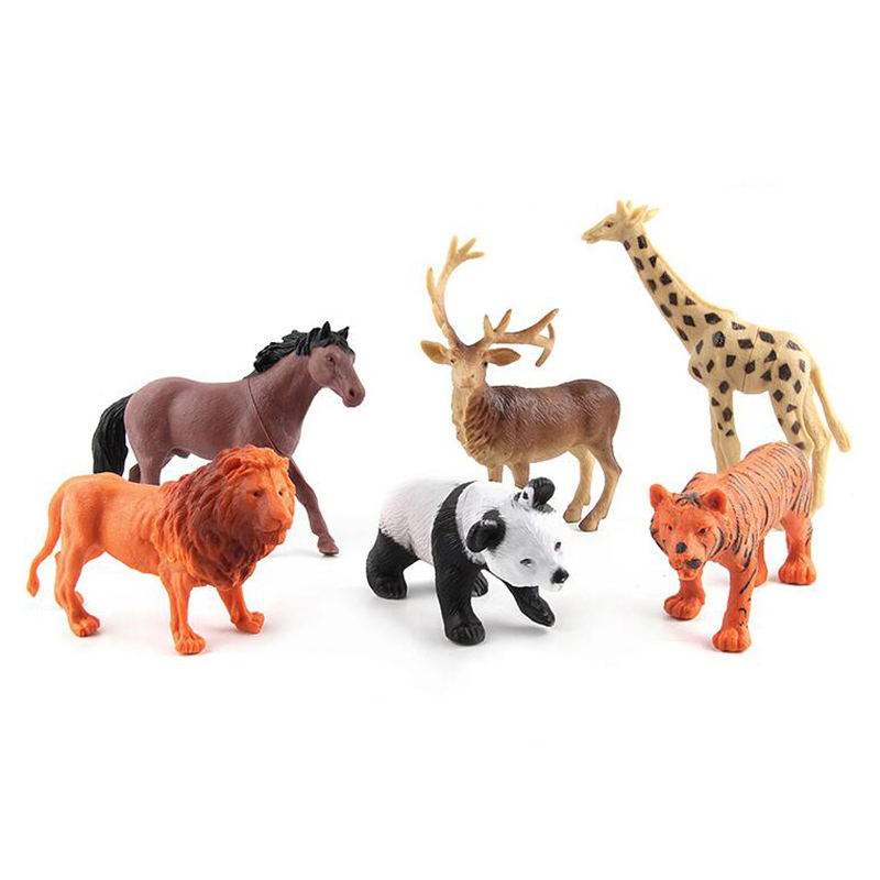 1pack Диви животни играчка Оригинални Вистински Диви Џунглата Зоолошката градина Фарма Пластични Животни Слон Тигар Поларна Мечка Cheetah децата подарок