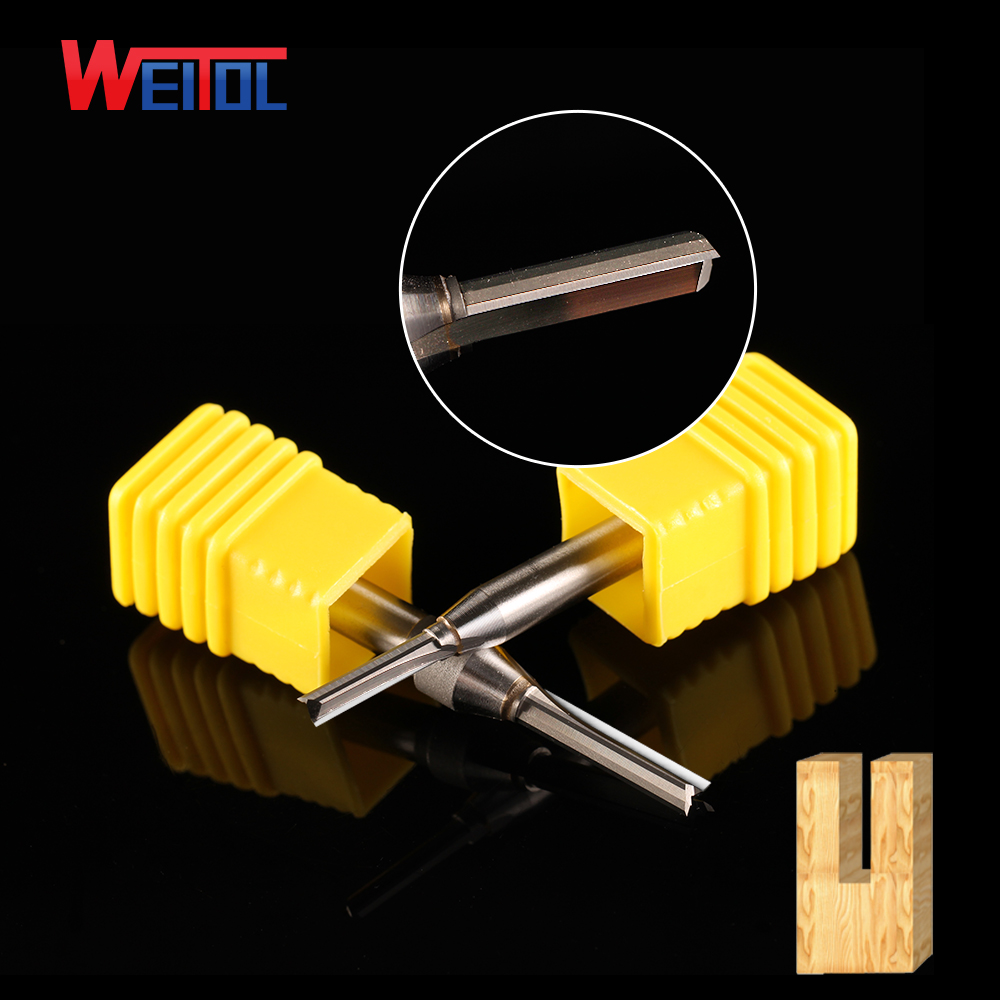 Weitol 6.35 mm TCT двојно флејта директно рутер битови волфрам карбид дрво мелење машина две флејта директно малку