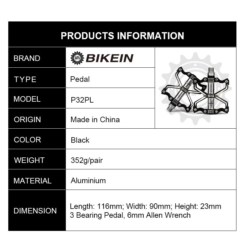 BIKEIN Велосипедизам Планински Велосипед Алуминиум CNC Против Пролизгување BMX Педалата MTB 5 Бои 3 Запечатени Имајќи