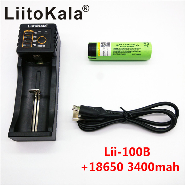 Нови оригинал, за panasonic 18650 литиум-јонска батерија 3400 mAh NCR18650B 3.7 V акумулатори+Lii-100B 18650 полнач