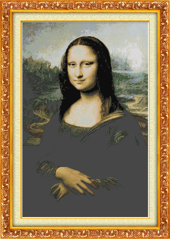 Мона Лиза крстот бод комплет луѓе 18ct 14ct 11ct смета за печатење платно бода везови DIY рачно изработени везана
