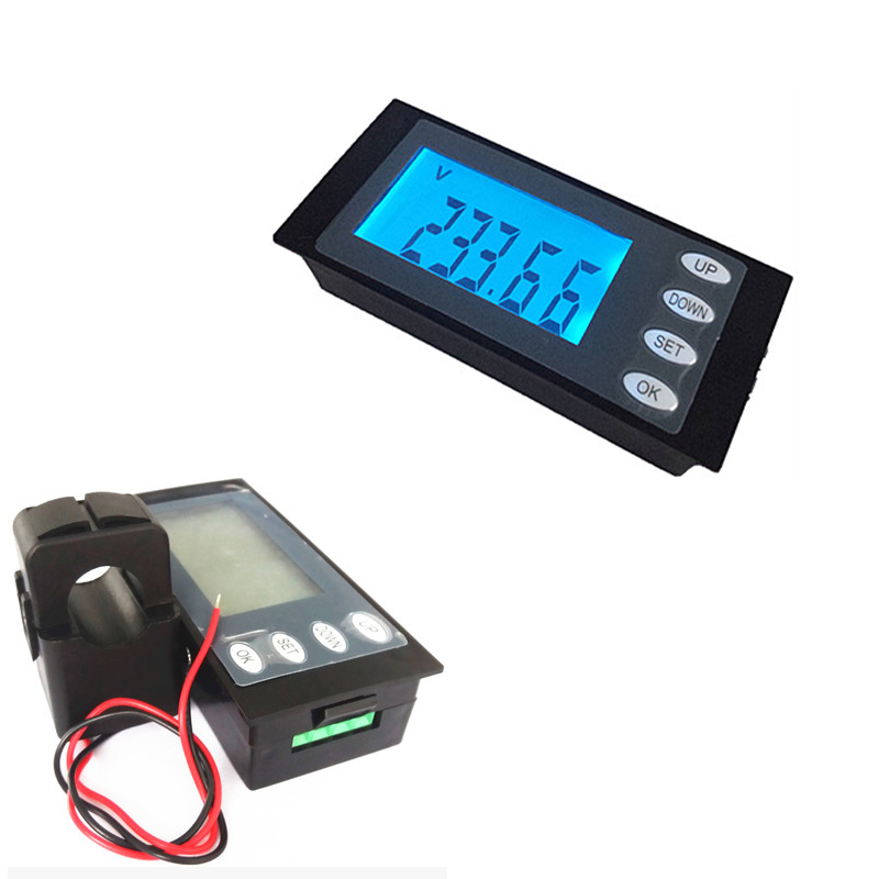 AC 80-260V 100A Дигитални LCD AC Мултифункционален моќ метар следи Напон Тековната Енергија моќ работното време метар
