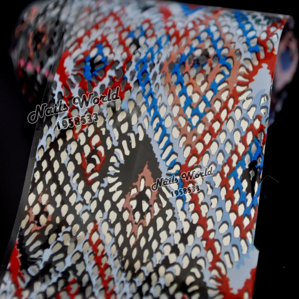 4cm*100cm Шарени Змија Печати Шема Декорација на Ноктите Уметност Decals Уметност Трансфер на Фолија Во Тегла S637