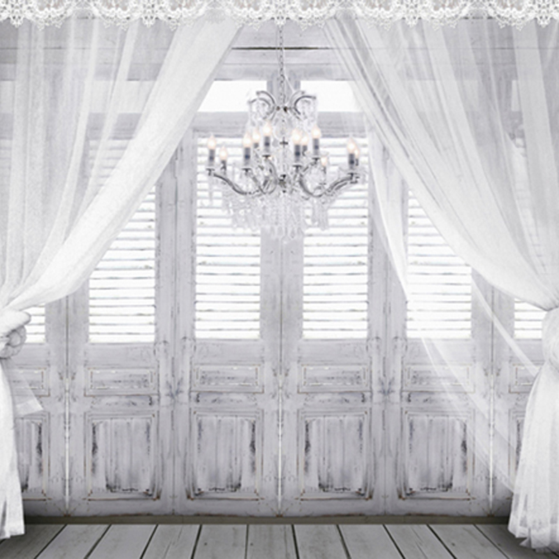 Droplight во Гроздобер Романтична Сива Соба Дрвени Подни Белата Завеса Дрво Прозорец Вратата Свадба Фотографија Backdrops