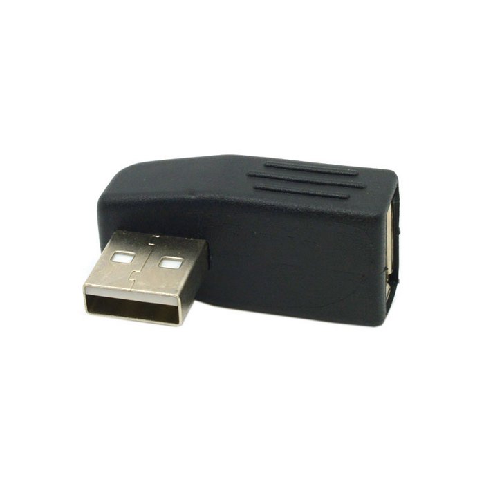 2 парчиња Left & Right Direction Аглеста 90 степени USB 2.0 Машки да се Женски Продолжување Адаптер Низок Профил, Црна