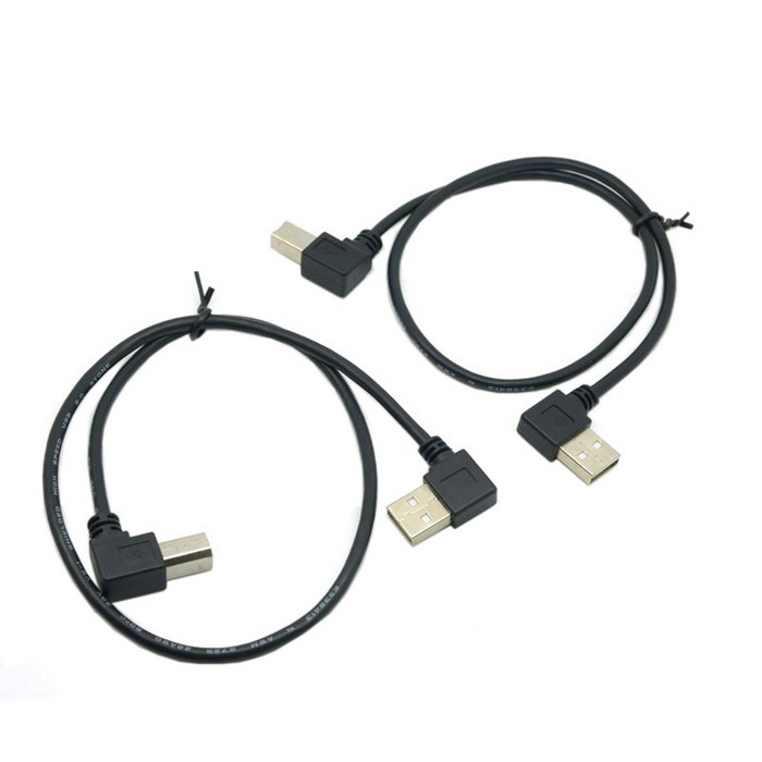 2 парчиња Право & Лева Аглеста 90 степени USB 2.0 Машки да Б Машки Аглеста 90 степени Печатач, Скенер Хард Диск кабел