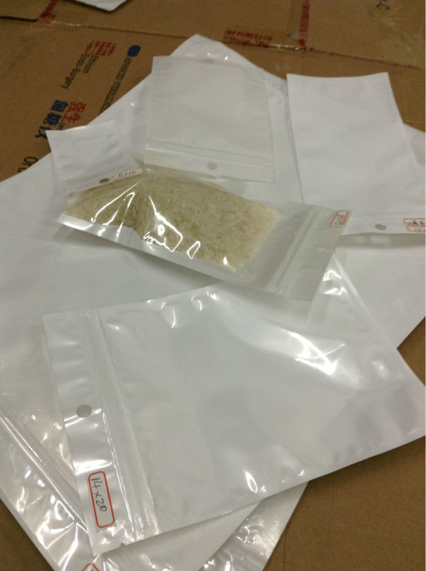 100pcs/број 12*20cm Бело, проѕирни BOPP бисер филм ziplock торба-resealabel ориз/сол пакување патент вреќа, пред транспарентен