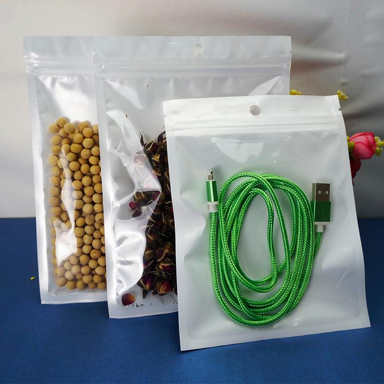 8.5*16cm Бело, проѕирни BOPP бисер филм ziplock торба-100pcs/многу патент заклучување на суво овошје/кокос пакување џеб