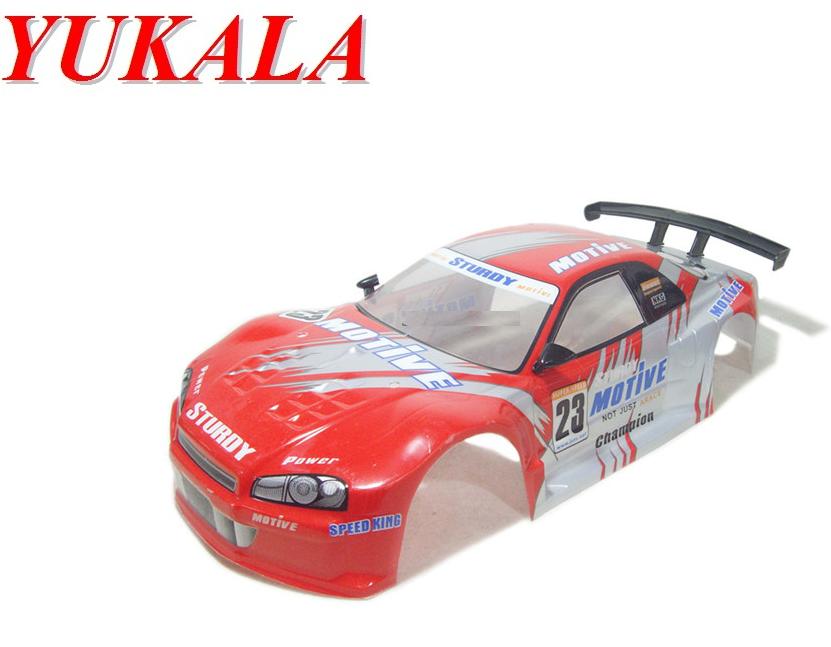YUKALA 1/10 РК автомобил ПВЦ тело школка 190mm NO:036 црвено /сино