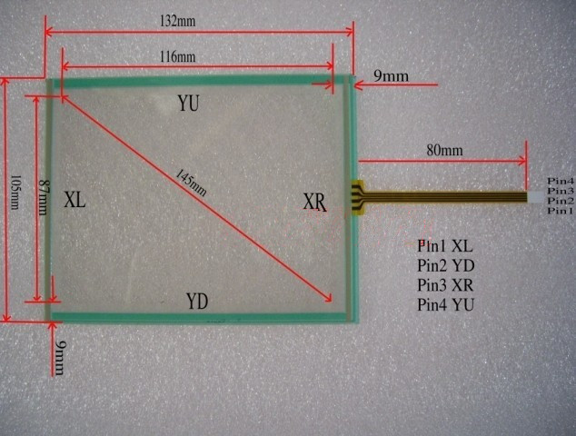 Стандард 5.7 инчен 135x105mm екран на Допир 4 жица екран на допир панел екран осетлив на допир следи комплет од 90 ДЕНА