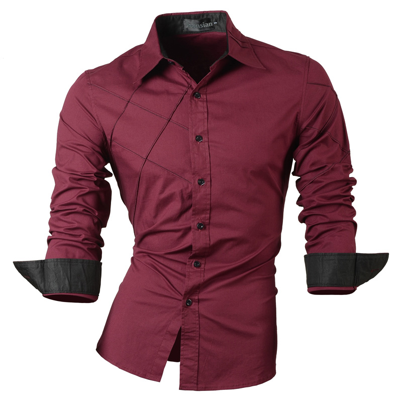 2018 секојдневен облечи кошули машки mens облека долг ракав социјална тенок одговара бренд бутик памук западен копчето бела црна т 2028