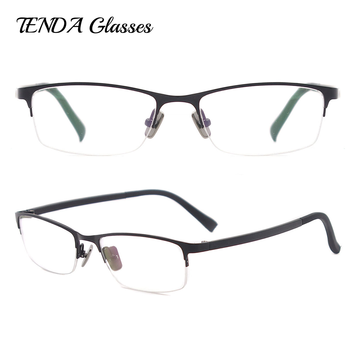 Метал Половина Rim Овална Очила Мажите Eyewear Очила За Рецепт Леќи на Myopia & Читање