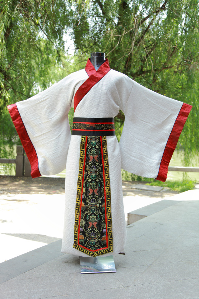 Кинески Мажите Традиционални Костими Машки Долга Бела Облека +појас Кинески Hanfu Танц Костим за Човекот Фаза Националните