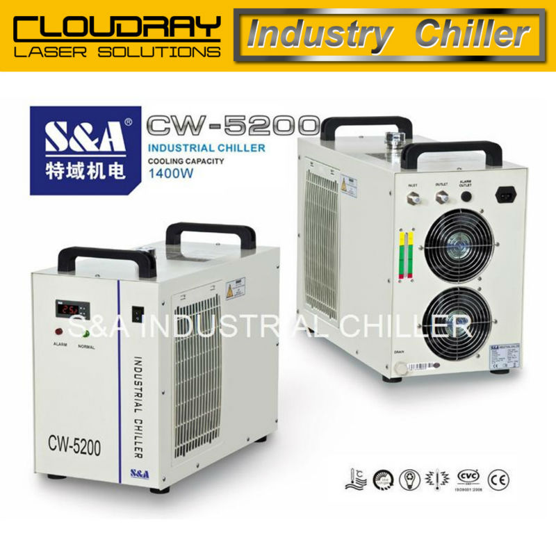 Cloudray S&A CW5200 CW5202 Индустрија Воздух Вода Чилер за CO2 Laser Гравирање Машина за Сечење Ладење 150W Ласерски Цевка