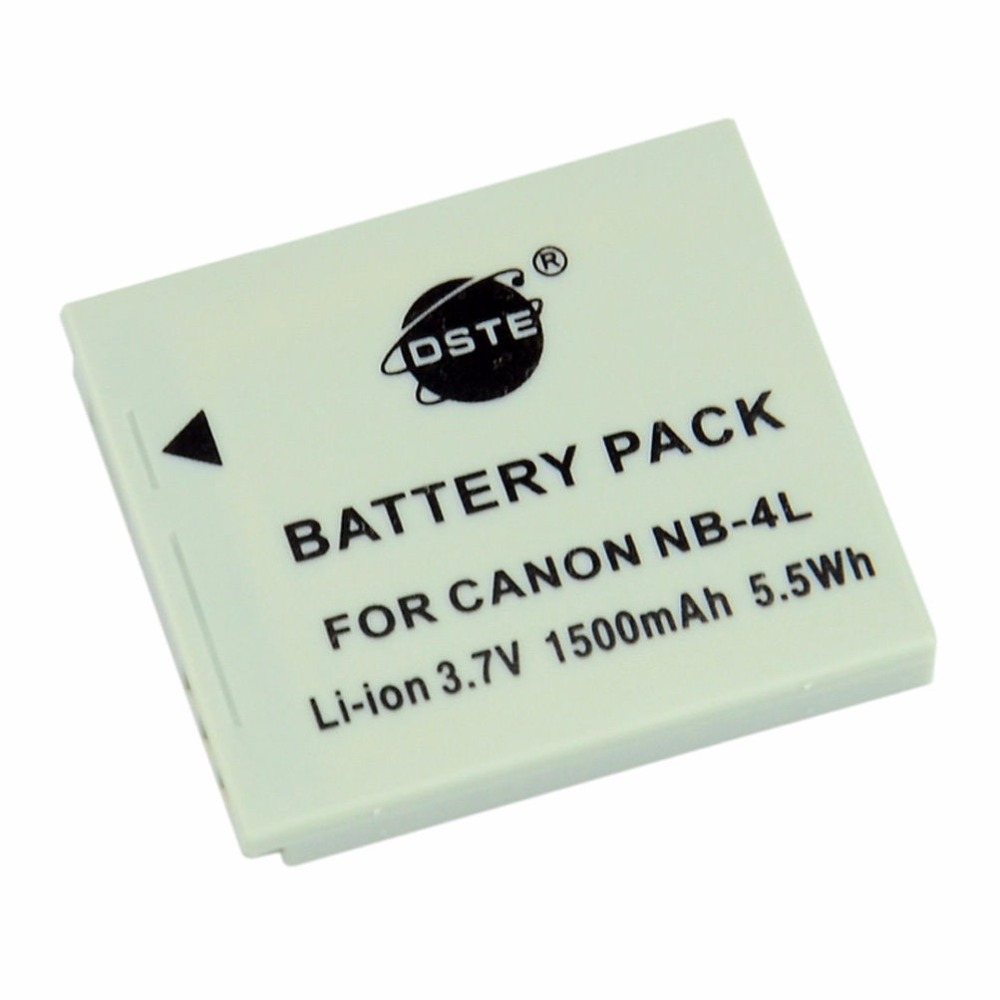 DSTE 2 парчиња NB-4L NB4L Батеријата за Canon IXUS 40 30 50 55 60 65 70 75 80 90 i5 i7 SD400 Камера