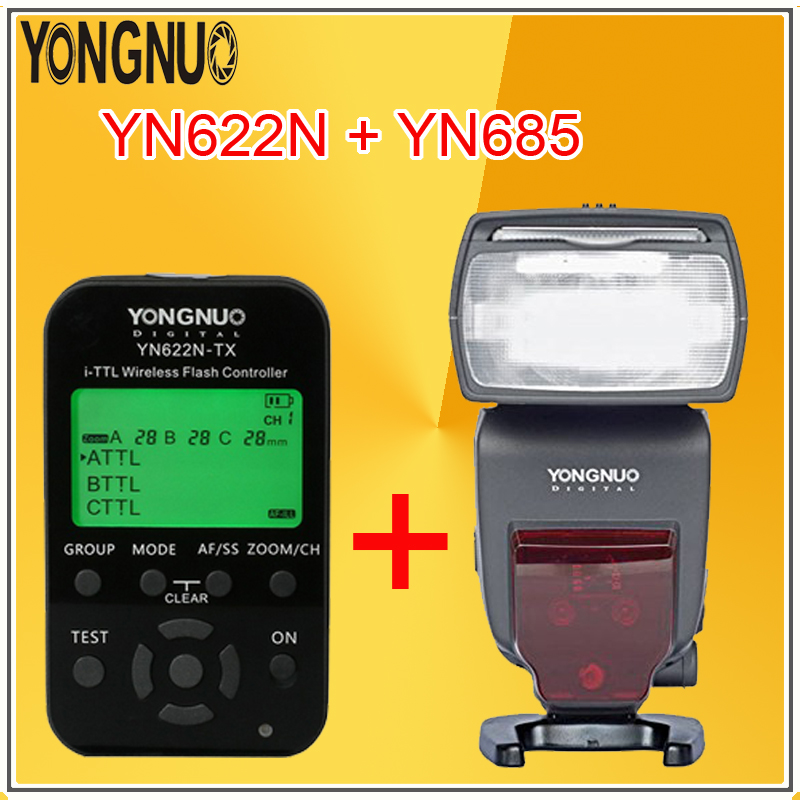 YONGNUO YN685 Безжична Висока Брзина на Синхронизација на TTL Speedlite Флеш Изгради во Приемник + YN622N-TX со LED Предавател За Nikon Камери
