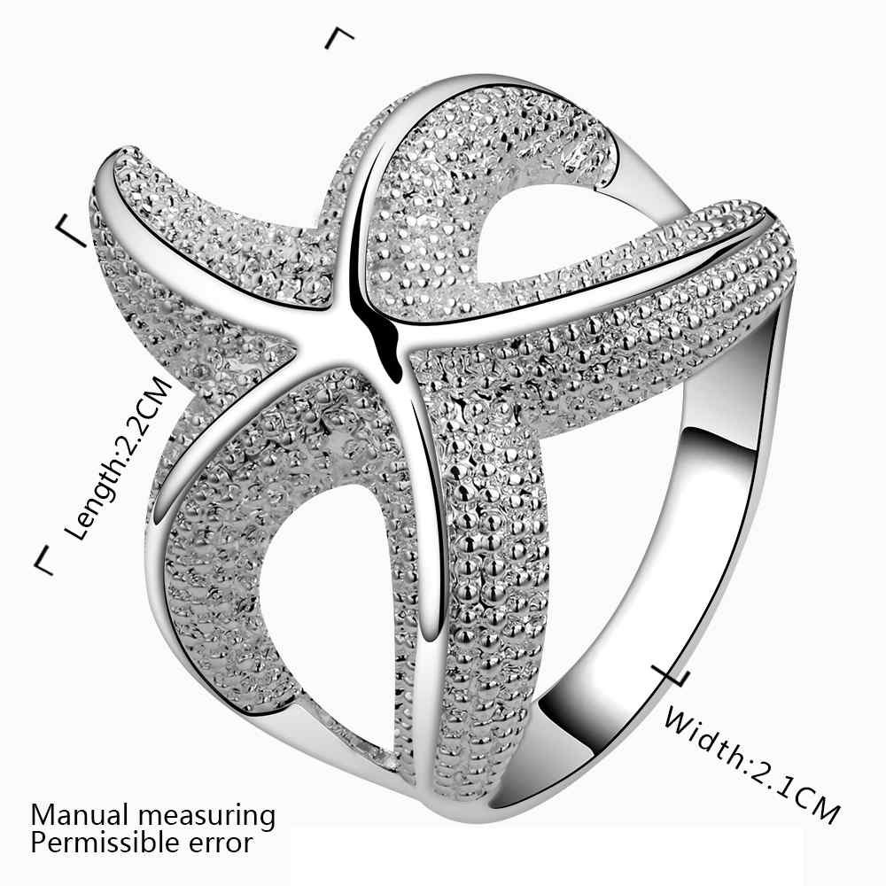 Бесплатен Превозот Нов Бренд на Модниот Дизајн Luxurio сребрени прстени за мажи морска ѕвезда hurge anel feminino спорт