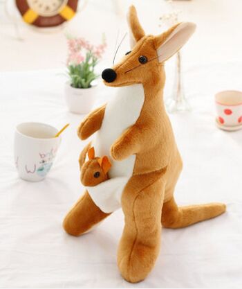 за 40cm кенгур кадифен играчки мајка& дете кенгур кукла детска играчка подарок b0566
