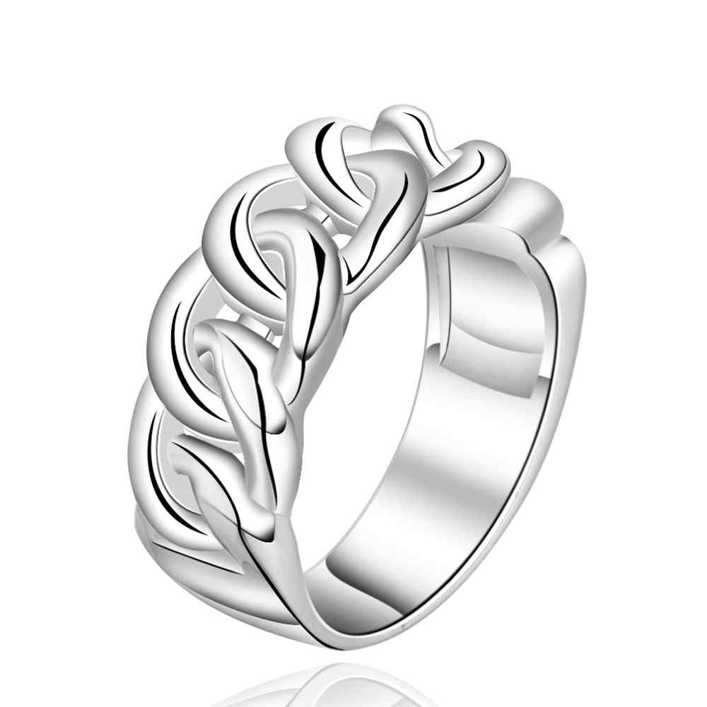 Kiteal Нови Убава Мода сребро позлатен прстен искривуваат јаже форма прст прстен за жени мажи прстен Фабрика трговија