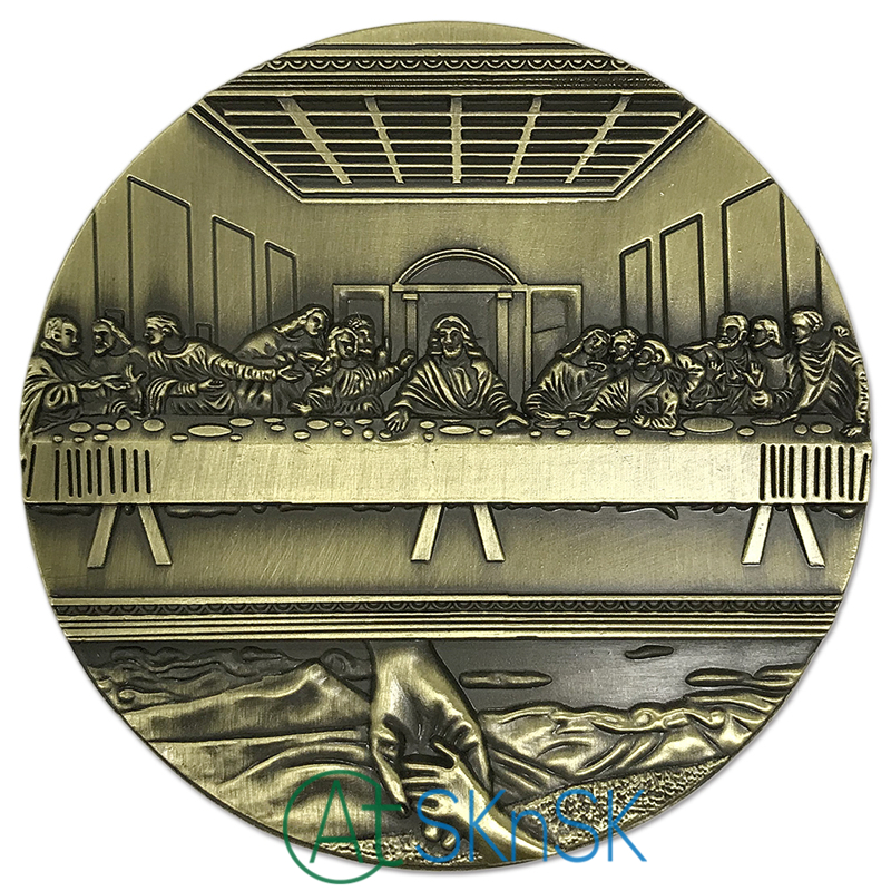 Бесплатен Превозот 80*10ММ Сувенири Монета Исус на тајната вечера Голема Медал за Подароци