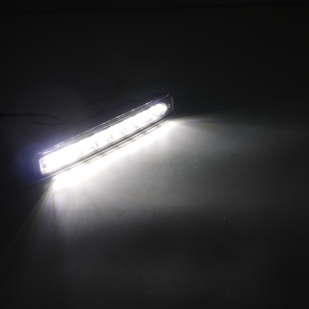 Eonstime 12V 2 парчиња Led светилки drl Дење Работи Светла за Надворешни Сврти Управувачот & Кочница Светилка Автомобил Стил, White & Килибар за Магла