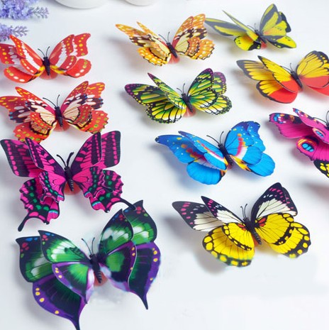 12cm Светла Две Пар на Крила Пеперутка Фрижидер Магнети Симулација Пеперутка Brooch Дома Декор 100pcs/многу FM016