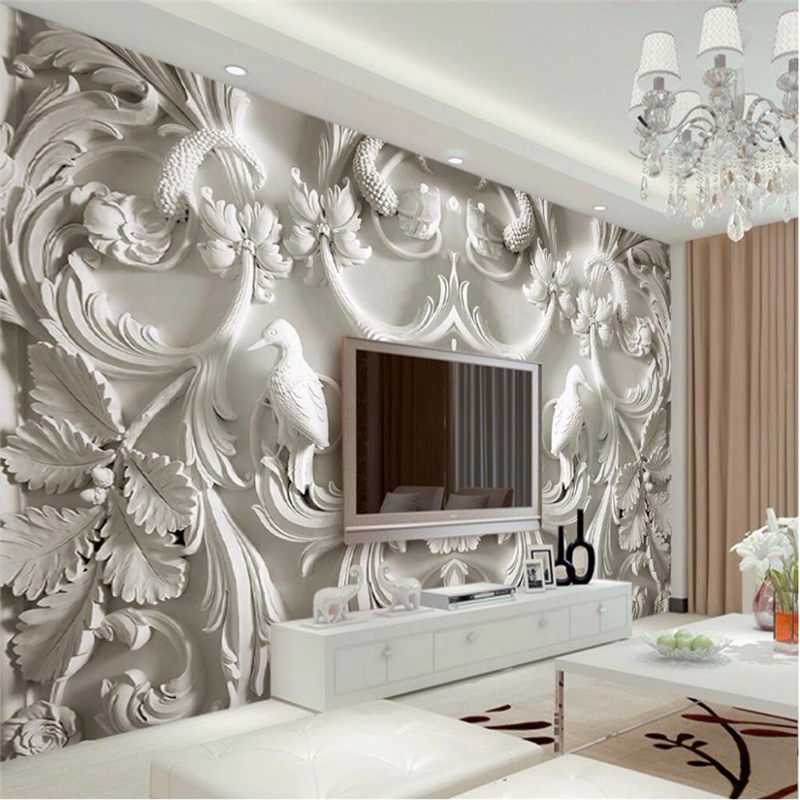 beibehang обичај mural позадина за дневна соба позадина фото ѕид хартија се тркалаат цвеќиња врежана визуелни ефекти хотел badroom