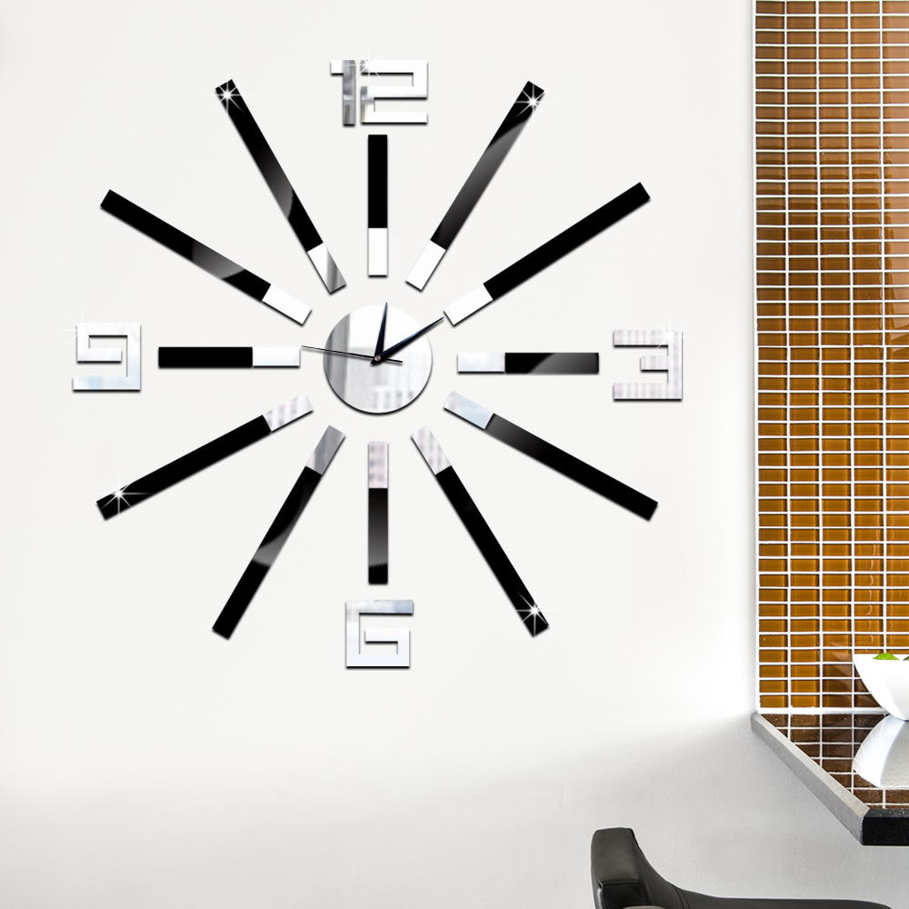 2017 Креативни Дома Ѕиден Часовник Западен стил Едноставни Модни го исклучите DIY Огледало Ѕиден Часовник Ѕид Налепници за Часовник