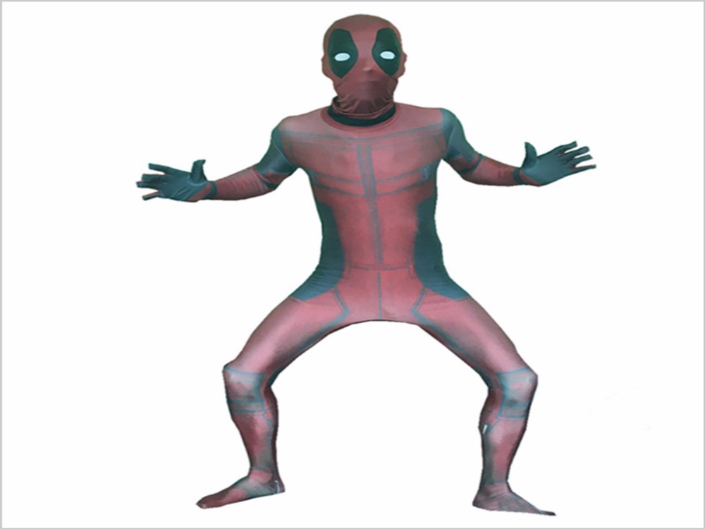 Најновите Чудо божиќ костимот за мажи маска cosplay со полно тело, Deadpool Костим за возрасни Spandex zentai дигитален принт костим