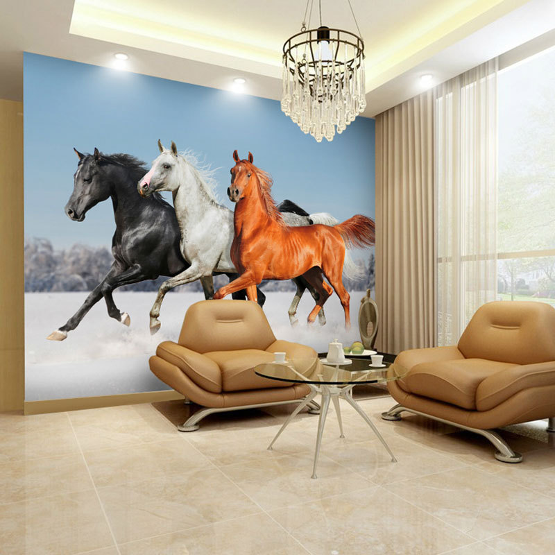 beibehang големи коњи papier peint mural за дома декор хартија de papel parede 3d тапети за ѕидови 3 d ѕид трудови дома