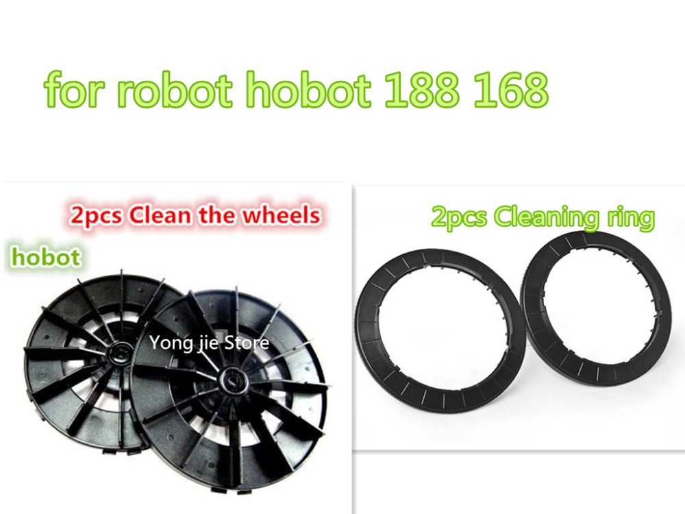 2 парчиња чистење тркала +2 парчиња Чистење прстен за hobot 188 168 Cabo робот замена на делови Робот за миење на прозорци