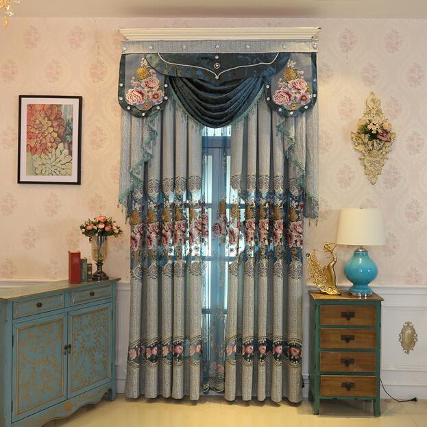 FYFUYOUFY Европски стил Висок степен на Празен од везени завеса дневна соба и спалната соба исклучителна жакард Засенчување крпа завеса
