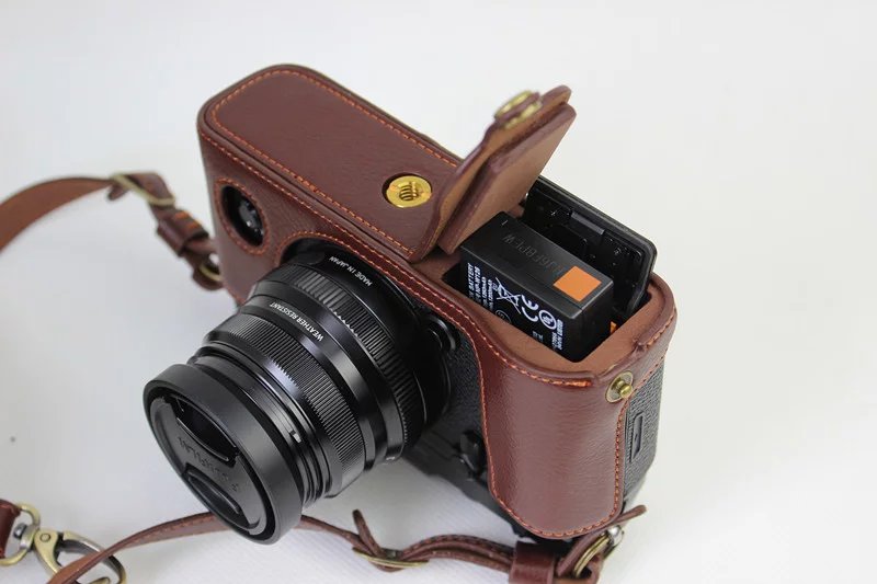 Нови Вистинска Кожа CameraCase Половина Торба За Fujifilm X-Pro2 Xpro марко 2 Xpro 2 половина случај + Гроздобер Рака