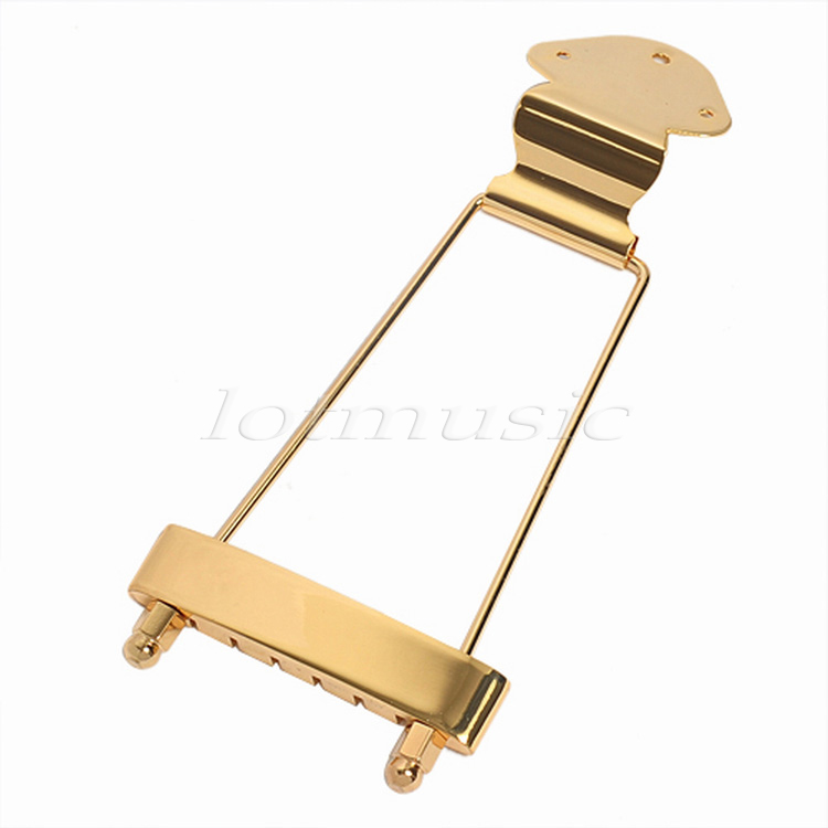Трапец Tailpiece Злато Chrome за Archtop Електрични 6 String Гитара Мост Делови Додатоци