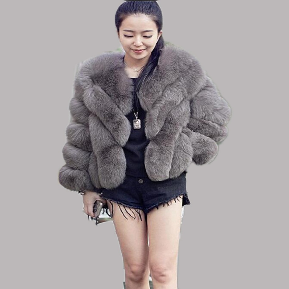 Крзнено палто вештачко крзно дама топло 2017 нов краток корејската верзија на зимско палто фокс крзнено палто големина