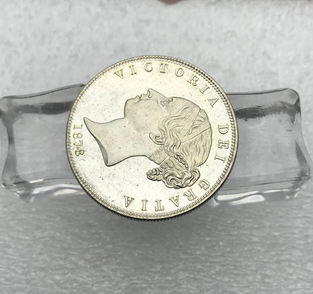 Велика Британија 1/2 круна 1878 Vitoria млади главата месинг сребро позлатен монета
