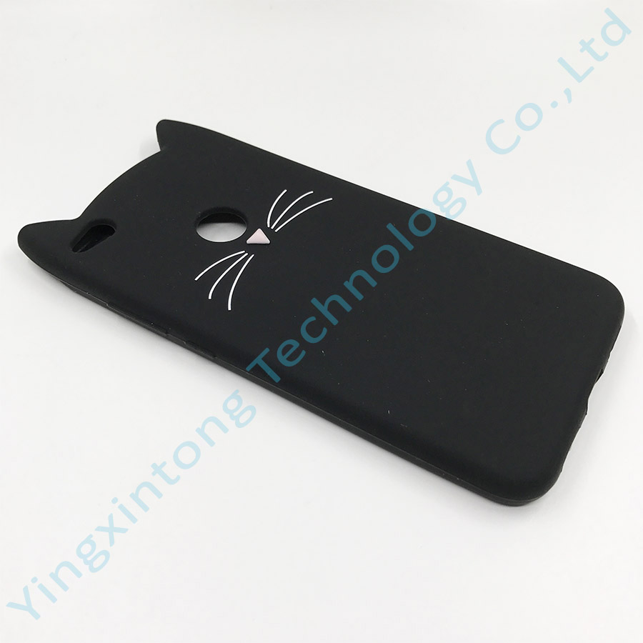За Huawei P8 Лајт 2017 Случај 5.2 инчен Симпатична 3D Црна Мачка Уши Брада Мека TPU Телефон Силиконска Маска За Huawei Чест 8 Лајт Случаи