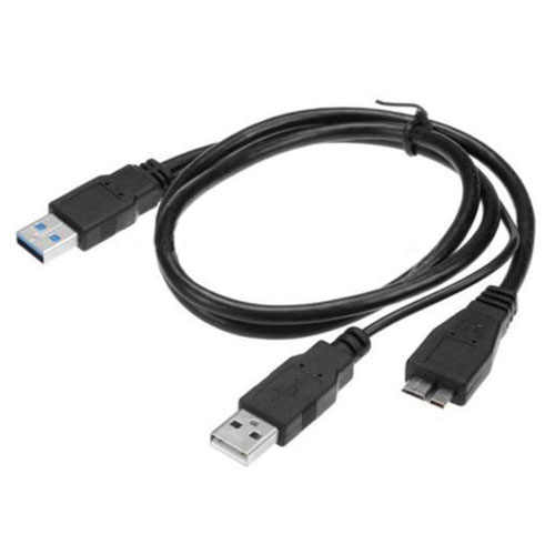 USB 3.0 Y-Кабел Y Кабел за Микро Тип Б Машки да Стандардниот Тип На Маж Црна
