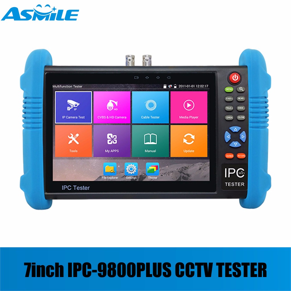 9800 Плус 4K H. 265/H. 264 видео надзор Тестер аналогни+IP+AHD+CVI+TVI+SDI камера тестер (multimeter, кабел локатор,TDR,HDMI