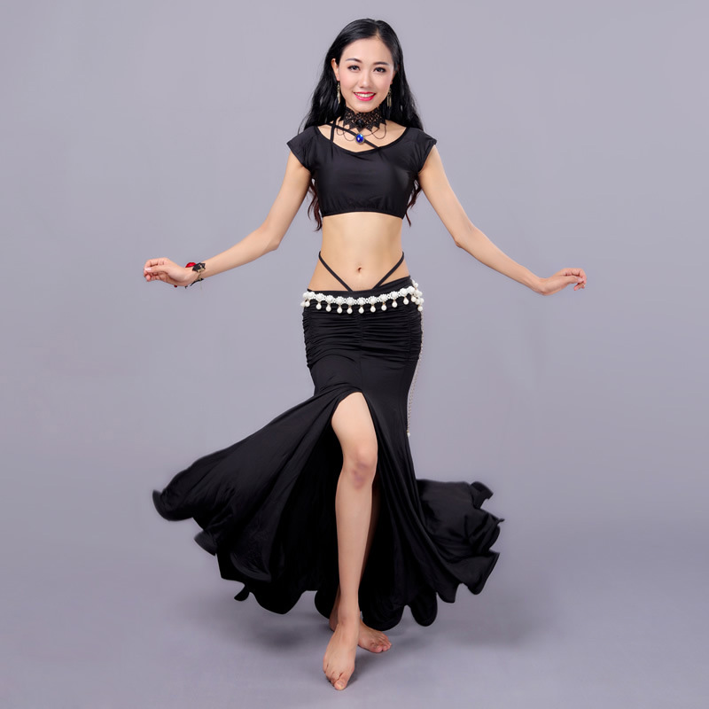 Секси Источна Ориентални Стомак Танц Костим за Сечење Врвови Кошула Здолниште за Жените Стомакот Танцување Облека Bellydance