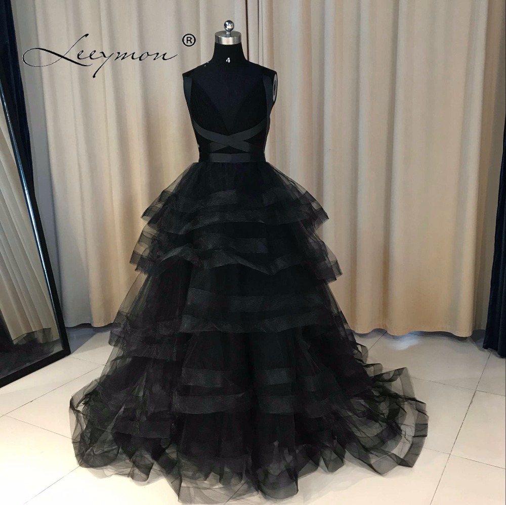 Leeymon Сопствени Направени Нови Вечер Фустан Секси Отворени Врати Црна Матурска Облека Нивоа Бал Партија Се Облекуваат