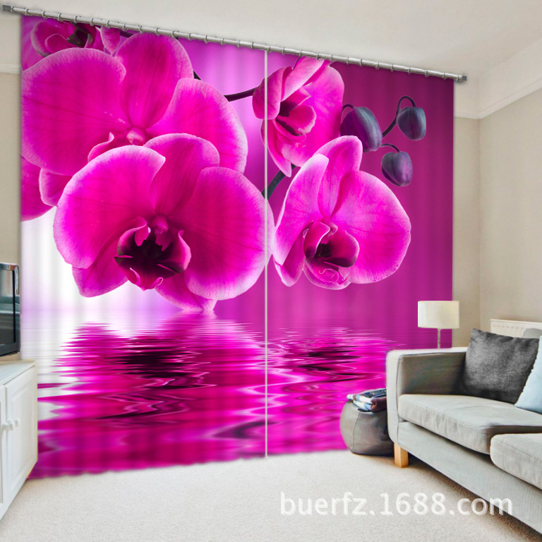 Модерната Elegent Цвеќиња и растенија Водопад 3D Затемнување Завеси За Постелнина соба Дневна соба Хотел Drapes Cortinas