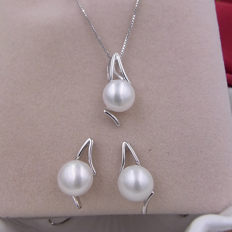 Sinya 925 sterling silver парична казна накит сетови со природните слатководни бисери earring pendant ѓердан за жените