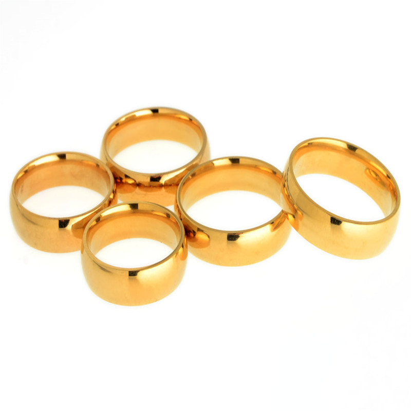 Злато во Боја Едноставно Круг Круг Прстен Вистинска Љубов Двојка Ангажман Свадба Прстени за Жени Мажи Мода Накит Големина
