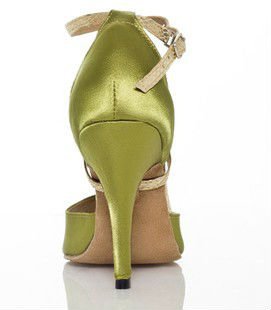 Во акции на лејди ballroom/зелена сатен латинска танц чевли, жените зелена танц чевли,8.5 cm или 6cm пета чевли за танц жена XC-6392