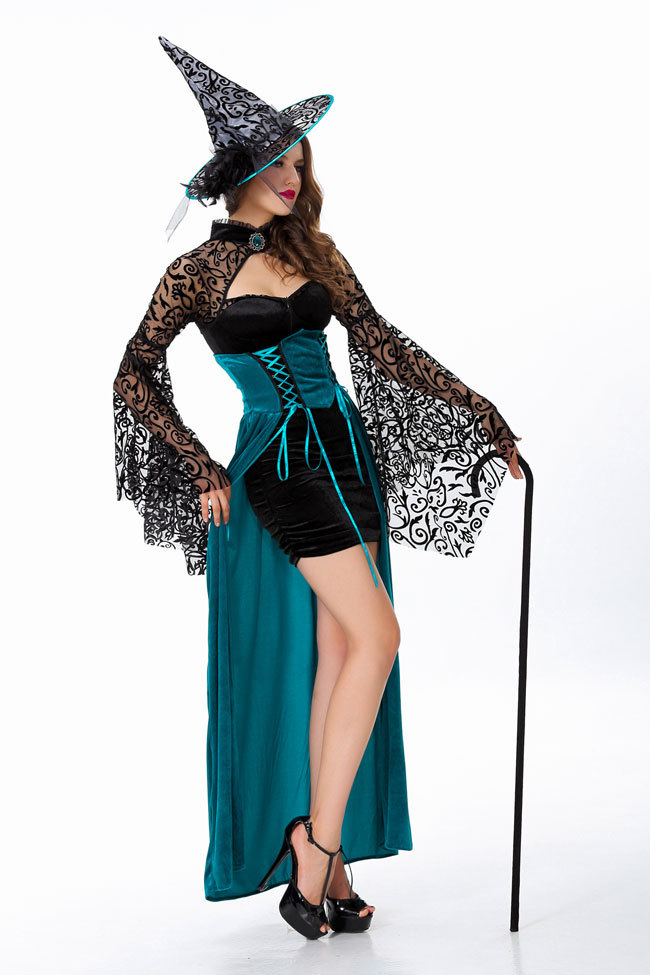 Магијата на Вештерки ноќта на Вештерките Носии за жените се Облекуваат+Шапка карневал Cosplay Костим Принцеза Партија Фустани девојки секси облека