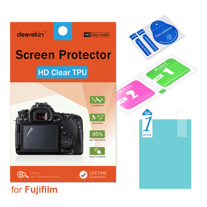 Deerekin HD Мека TPU Екран Заштитник за Fujifilm X-E3 X-T20 X-T10 X-А2 X-A3 X-A10 X-А5 X70 X30 X-Pro1 X-X T1-T2 XE3 XT2 XA5
