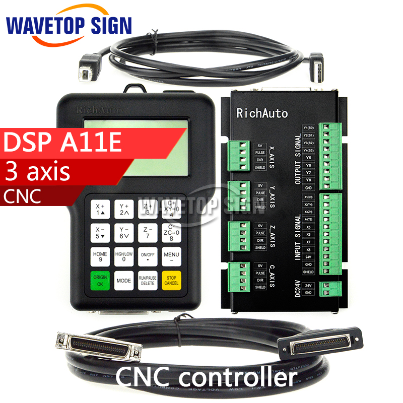 RichAuto DSP A11 CNC контролер A11S A11E 3 оска контролер за cnc рутер подобро од DSP 0501 контролер