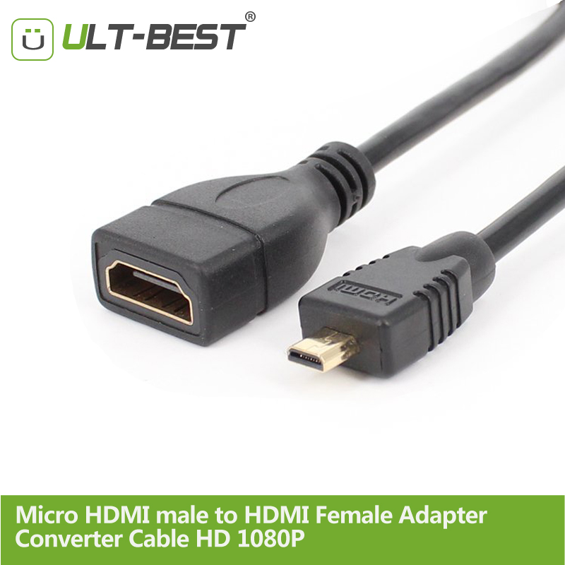 ULT-Најдобри Мини Micro HDMI машки да HDMI Женски Адаптер Конвертор-Кабел HD 1080P HDMI Конвертор Краток Cabo 22CM за